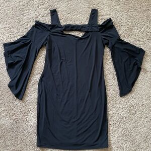 VENUS Navy Blue Bodycon Cocktail Dress Sleeveless Cold Shoulder